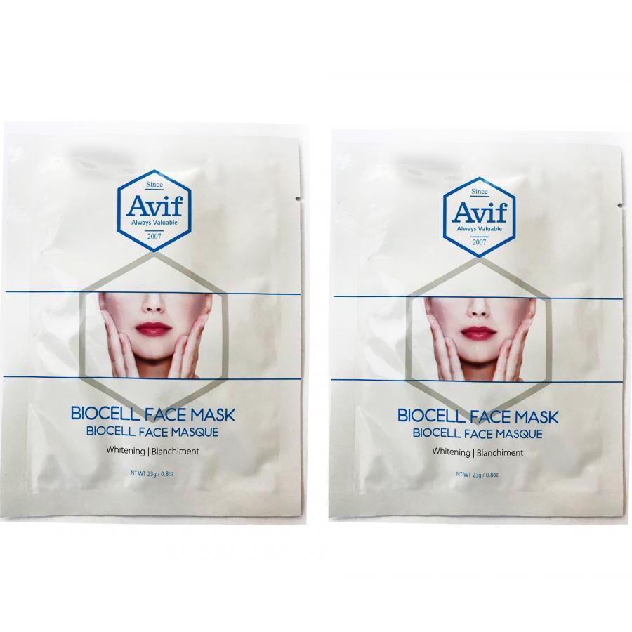 Combo bộ 2 miếng mặt nạ Avif biocell dưỡng trắng da - Avif biocell whitenig face mask