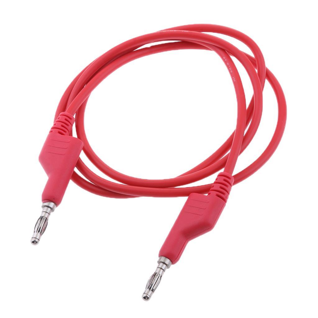 Silicone Test Lead 4mm Banana Plug Male Stackable to Banana Plug 1m Red