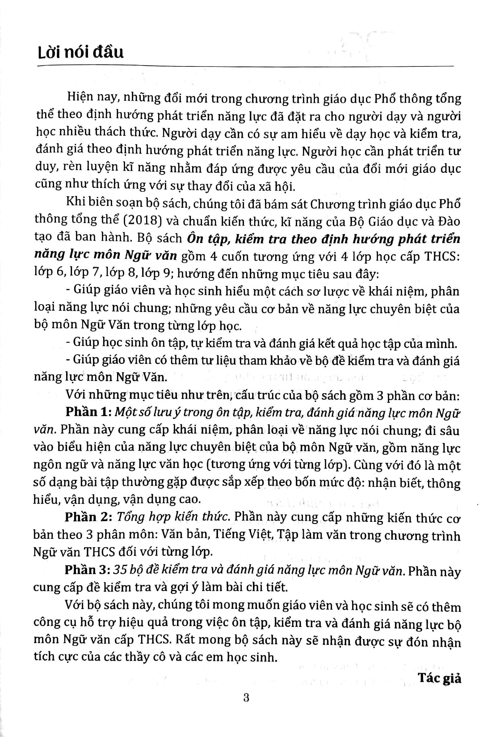 Ôn Tập, Kiểm Tra Theo Định Hướng Phát Triển Năng Lực Môn Ngữ Văn Lớp 6