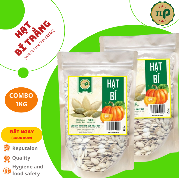 HẠT BÍ TRẮNG CHẮC HẠT SIZE TO THƠM NGON - ĂN VẶT COMBO 1KG