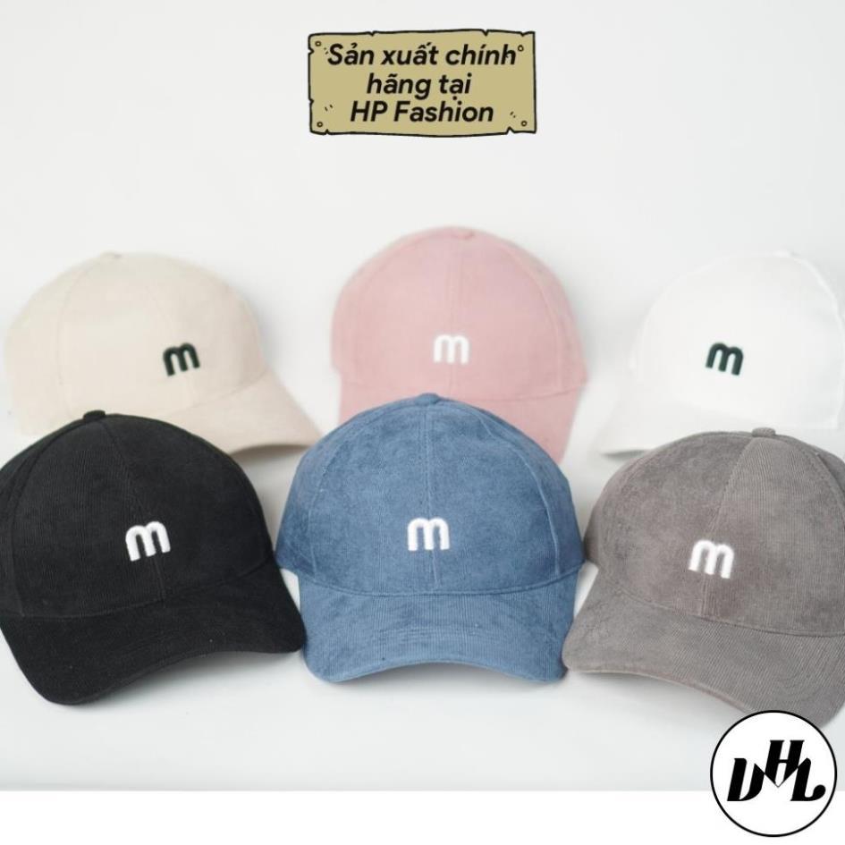 Mũ lưỡi trai ️ Nón kết nhung thêu chữ M phong cách Ulzzang form unisex nam nữ N11