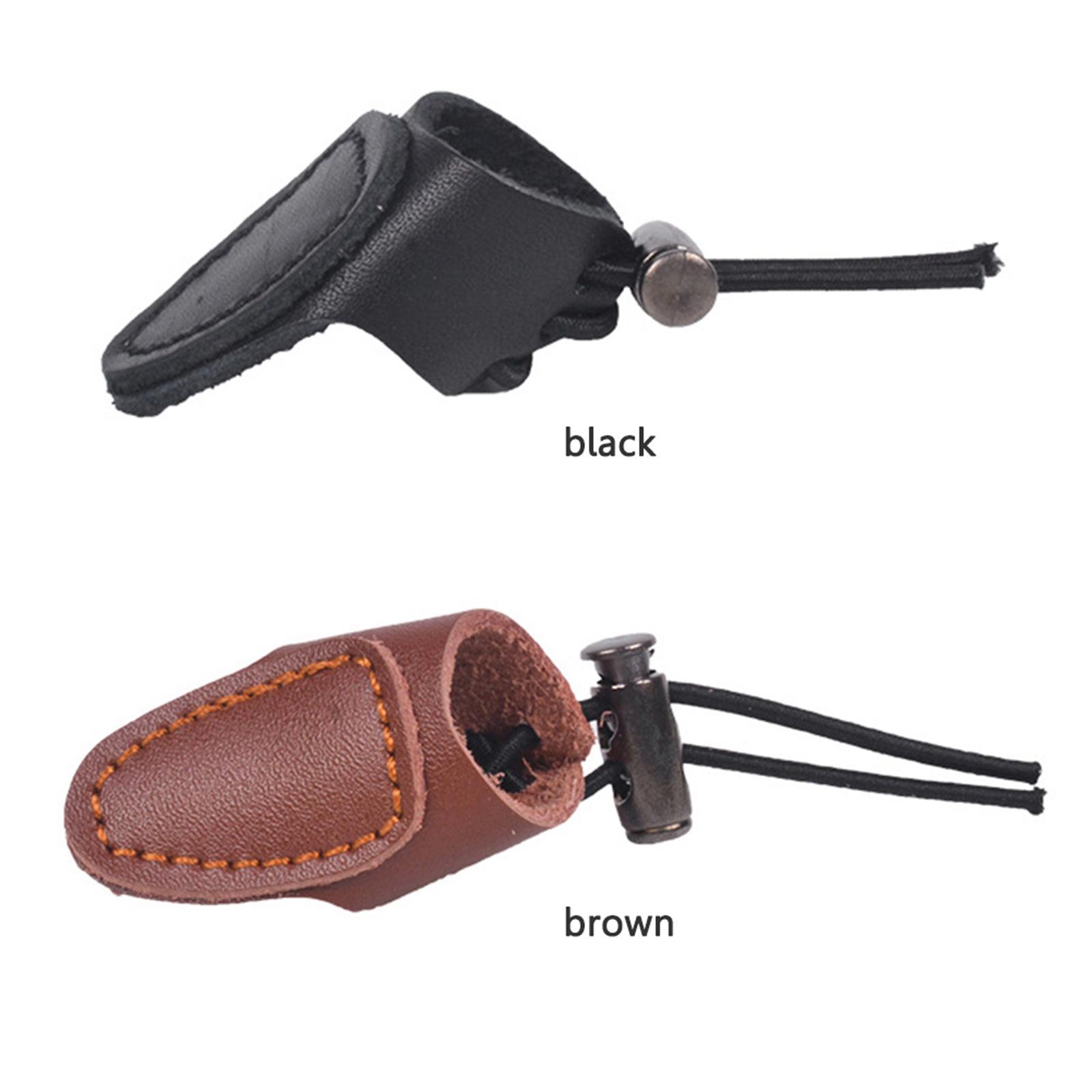 Archery Leather Finger Guard Longbow Recurve Bow Shooting Thumb Ring Protective Gear Outdoor Hunting Accessories