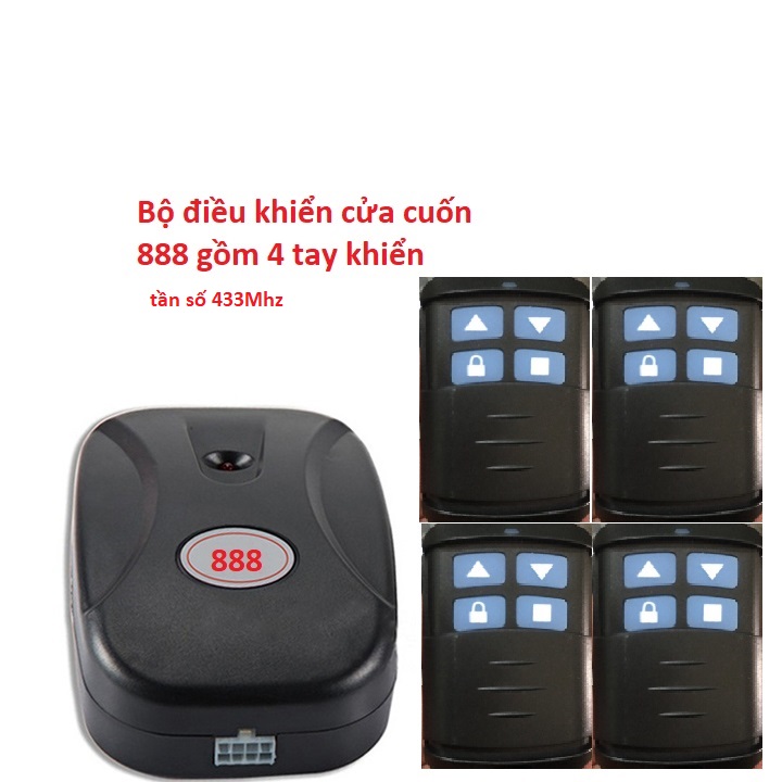 Điều khiển motor cửa cuốn tần số 433Mhz kèm 4 tay khiển