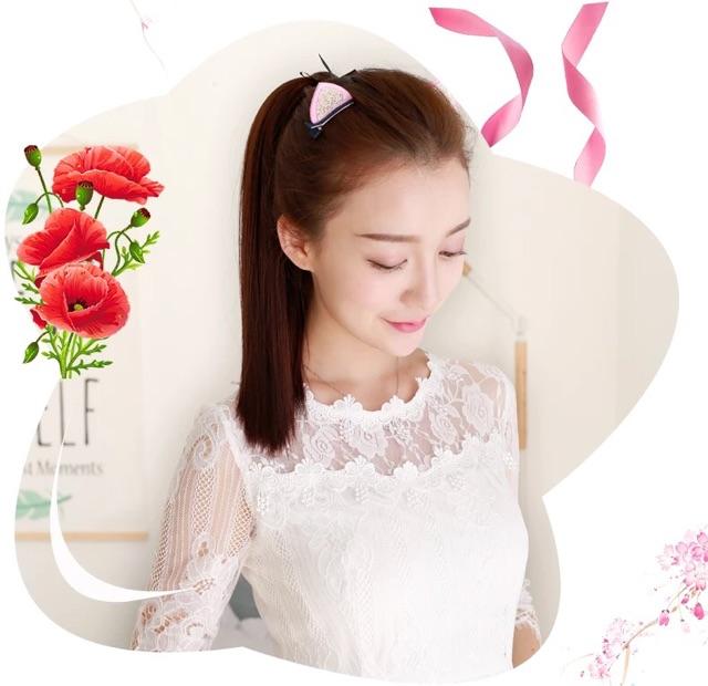 BUỘC TÓC GIẢ THẲNG 4 MÀU DÀI 45,55,65,70CM CÓ SẴN
