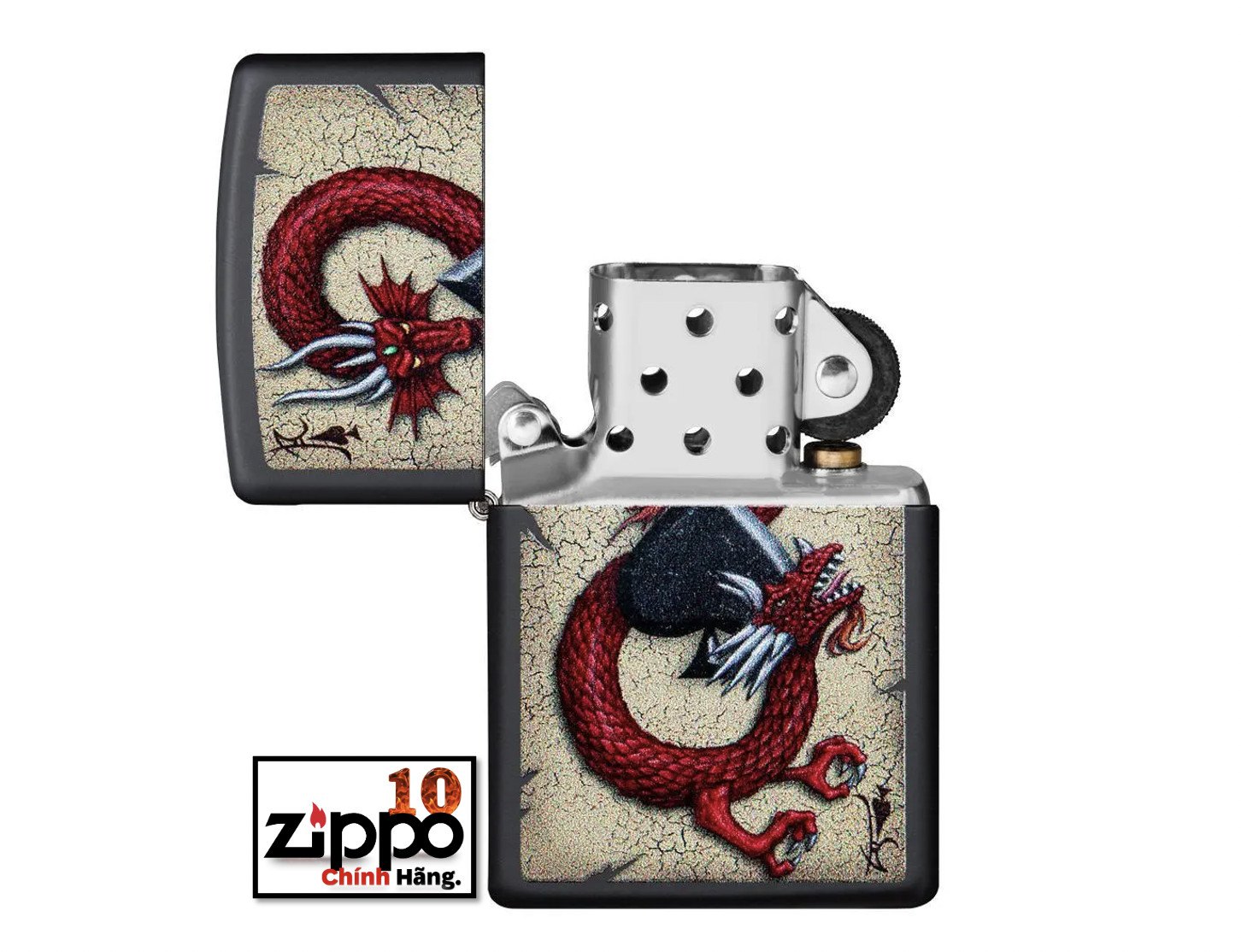 Bật lửa ZIPPO 29840 Dragon Ace Design - Chính hãng 100%