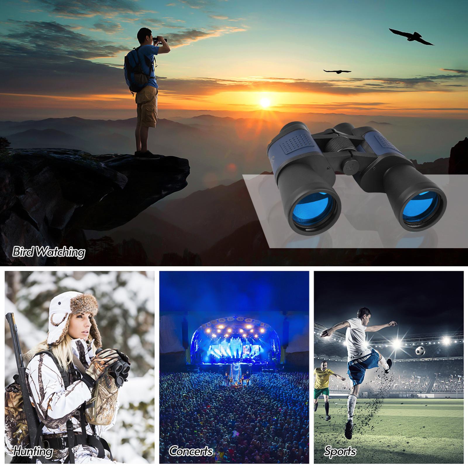 80X80 HD Binoculars Telescope Long Range Binocular Prism Lens with Carry Bag for Concert Sports Events Bird Watching