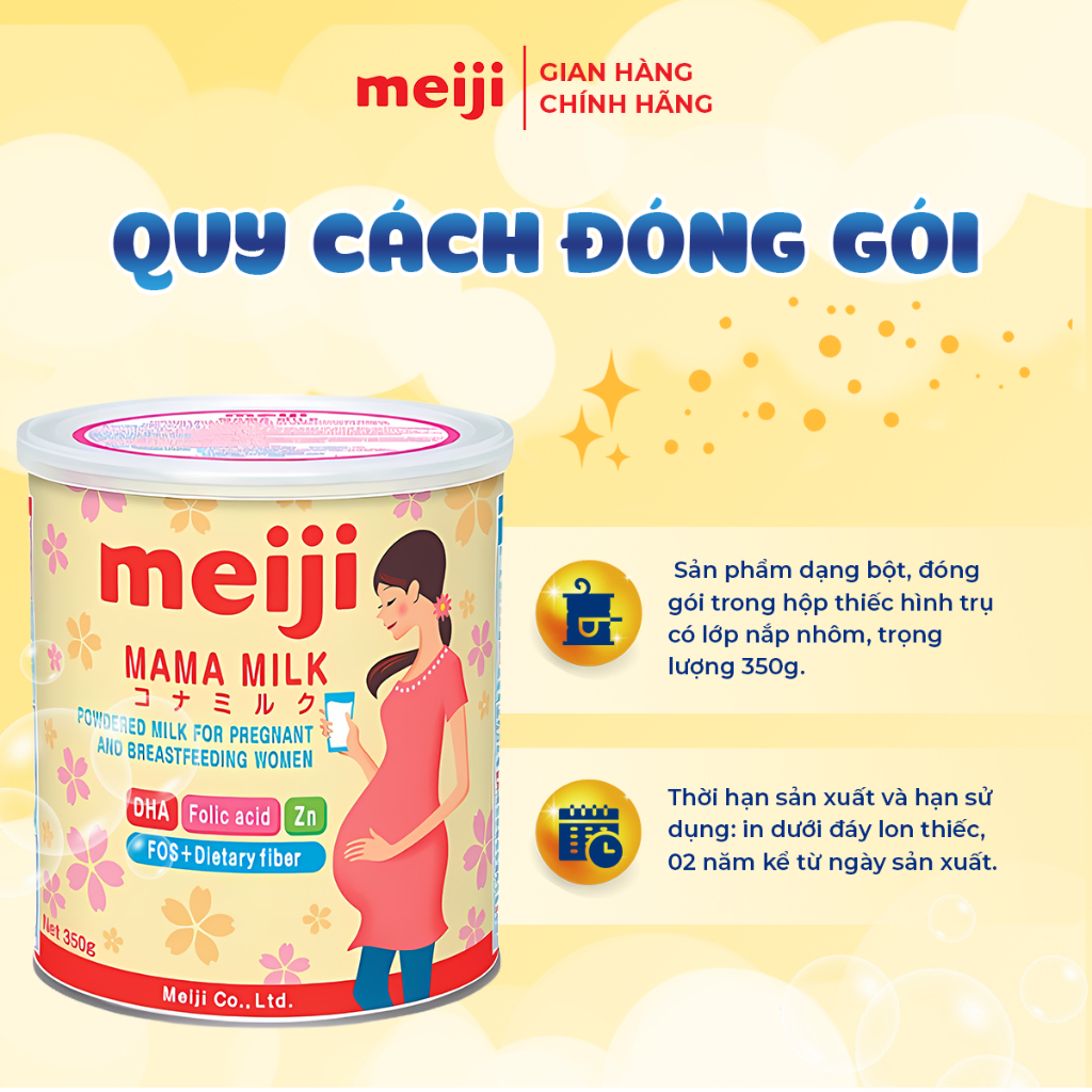 Combo 3 Hộp Thực Phẩm Bổ Sung Meiji Mama Milk - Nhập khẩu chính hãng (350g)