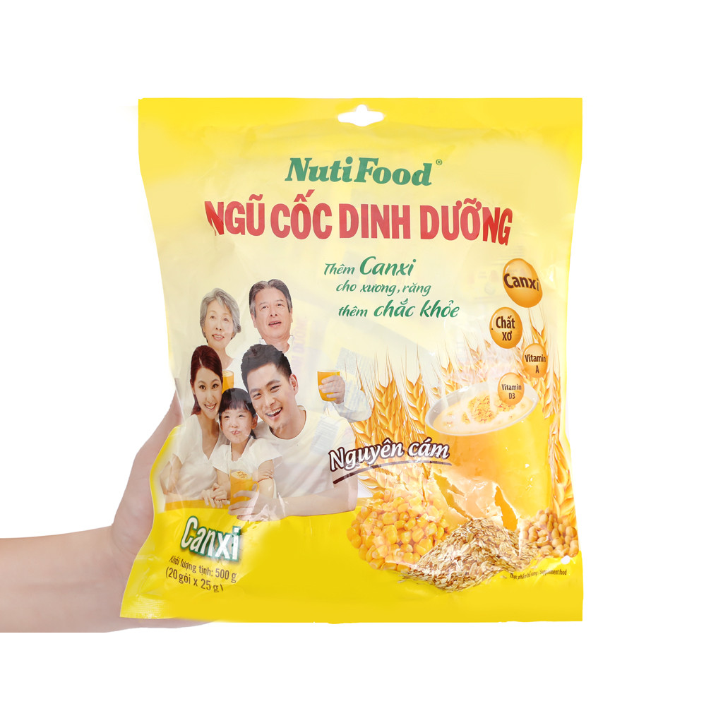NGŨ CỐC DINH DƯỠNG NUTIFOOD CANXI 500GRAM (3 TÚI),Sản Phẩm Dinh Dưỡng Bổ Sung Canxi Cho Xương,Răng Chắc Khỏe