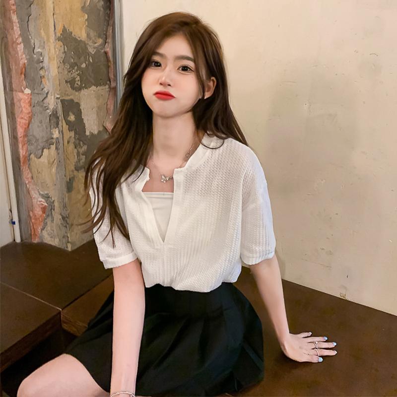 [L2M] SET 2 ÁO LIỀN NHAU len dệt kim Montoghi Quảng Châu cổ V dáng croptop nhúm eo siêu xinh