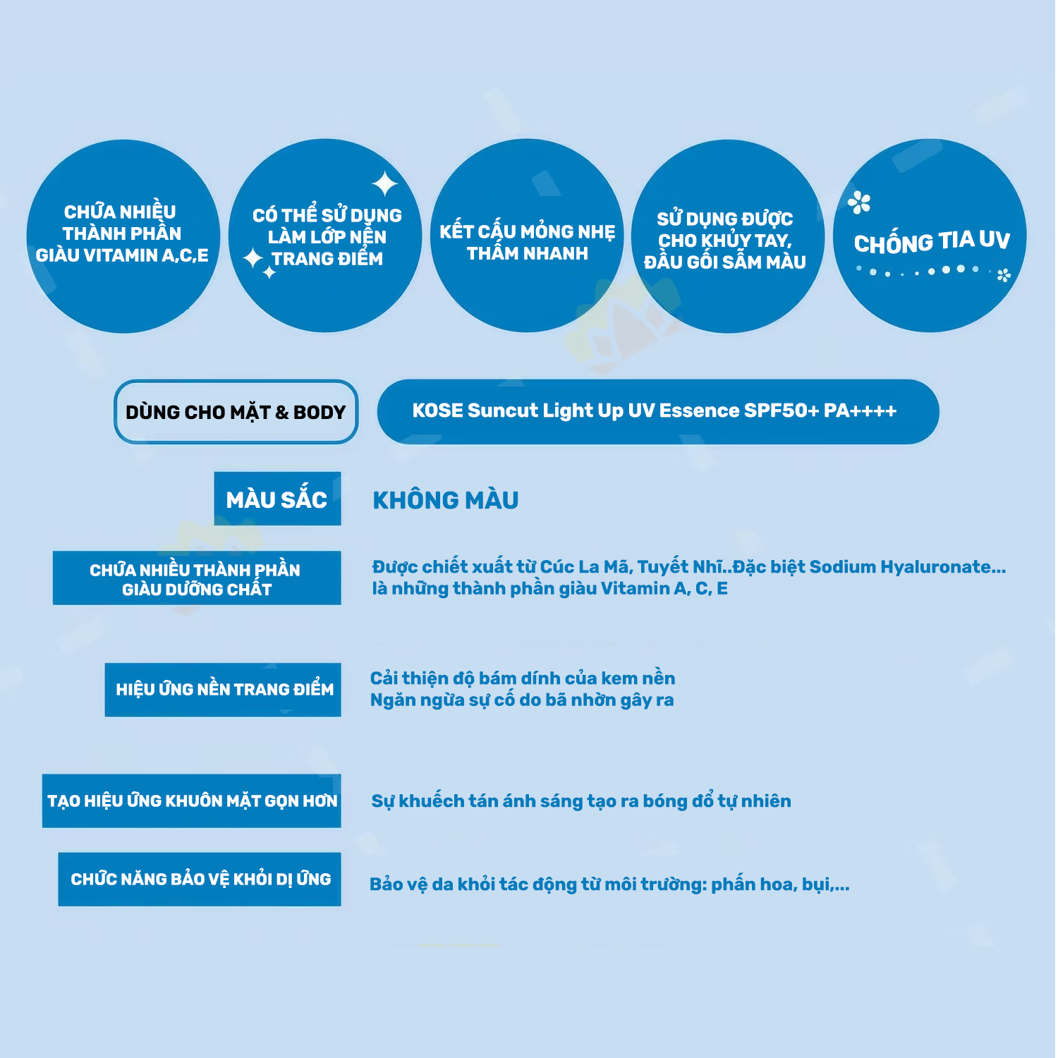 Essence Chống Nắng Và Nâng Tone Chống Tia UV Kose Suncut UV Essence SPF50+ PA++++ (80 G)