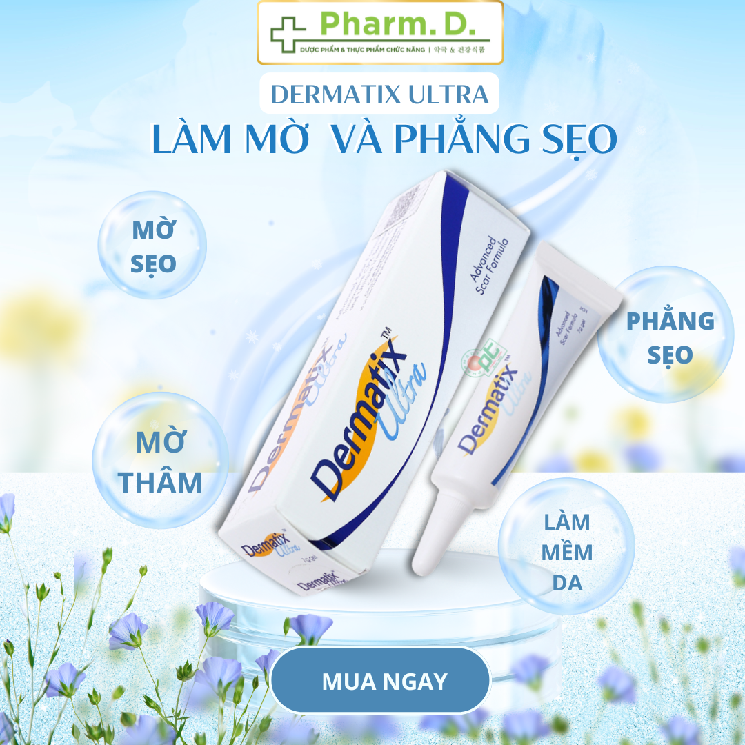 [CHÍNH HÃNG] Gel Dermatix Ultra cải thiện hiệu quả sẹo lồi và sẹo phì đại 7g và 15g