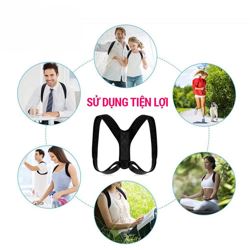 Đai chống gù lưng nam nữ Posture corrector điều chỉnh tư thế kèm Deal sôc băng cổ tay 0 đồng SPORTY BC16