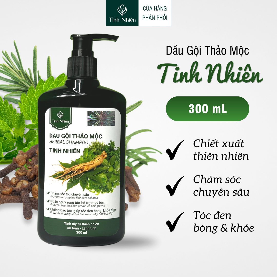 Dầu Gội Thảo Mộc Tinh Nhiên 300 ml chăm sóc tóc chuyên sâu, cho mái tóc khỏe đẹp, lộng lẫy