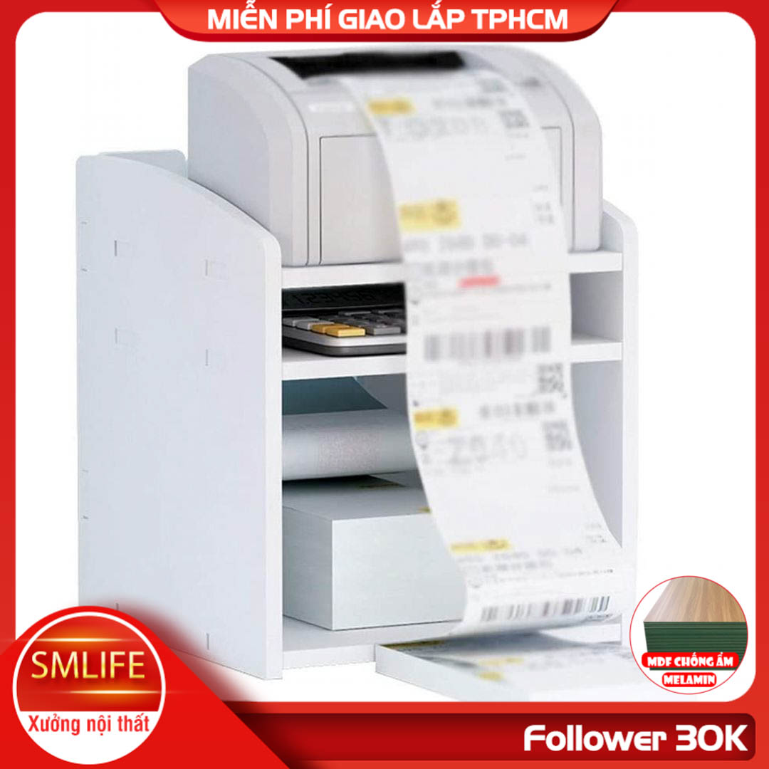 Kệ để máy in gỗ hiện đại SMLIFE Pisbul