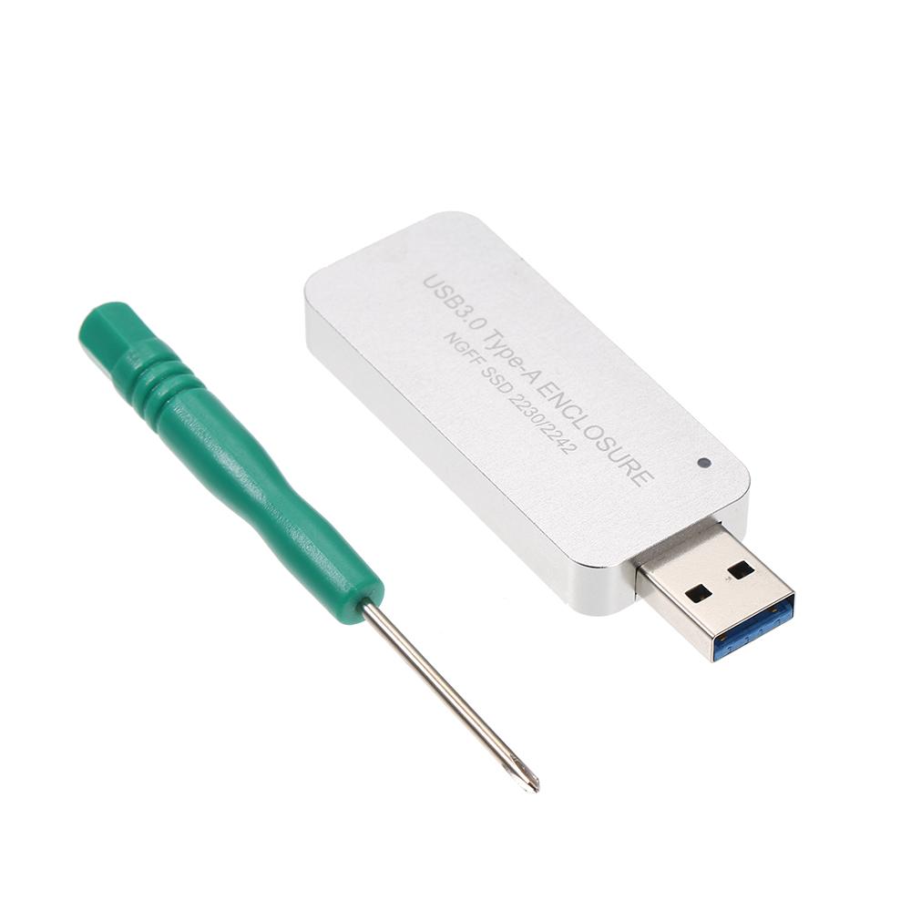 Cổng USB M.2 NGFF SSD 2230/2242 USB3.0 Type-A di động, vỏ bọc SATA SSD, tốc độ cao