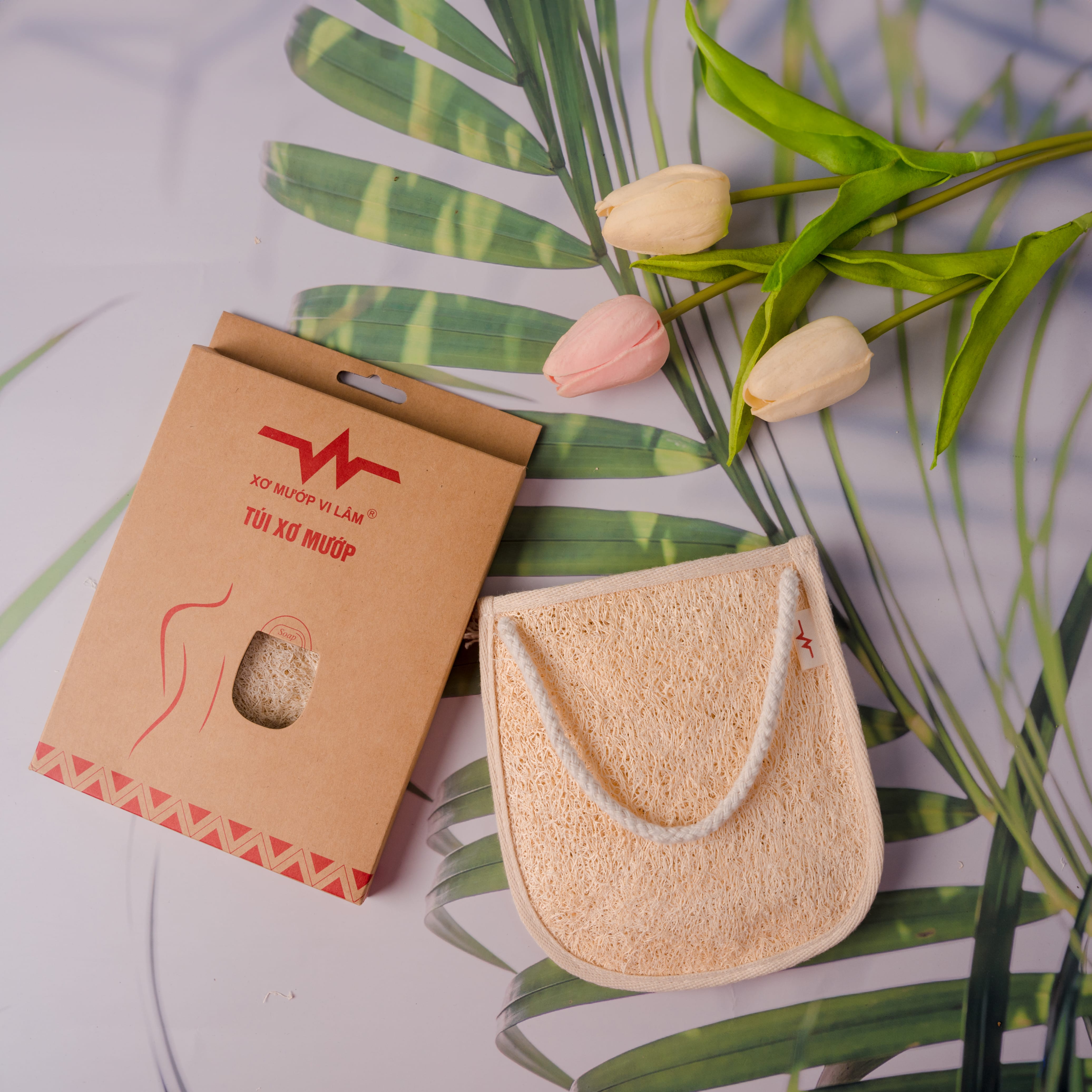 Túi Xà Phòng Xơ Mướp Vi Lâm Thiết Kế Độc Đáo, Massage Tự Nhiên Giúp Kích Thích Lưu Thông Máu, Tẩy Tế Bào Chết
