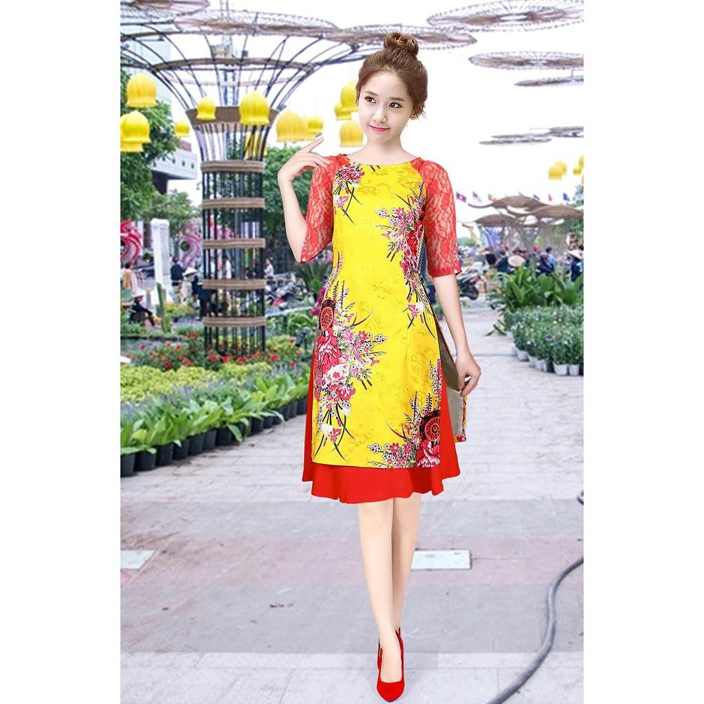 Áo dài cách tân gấm in 3D