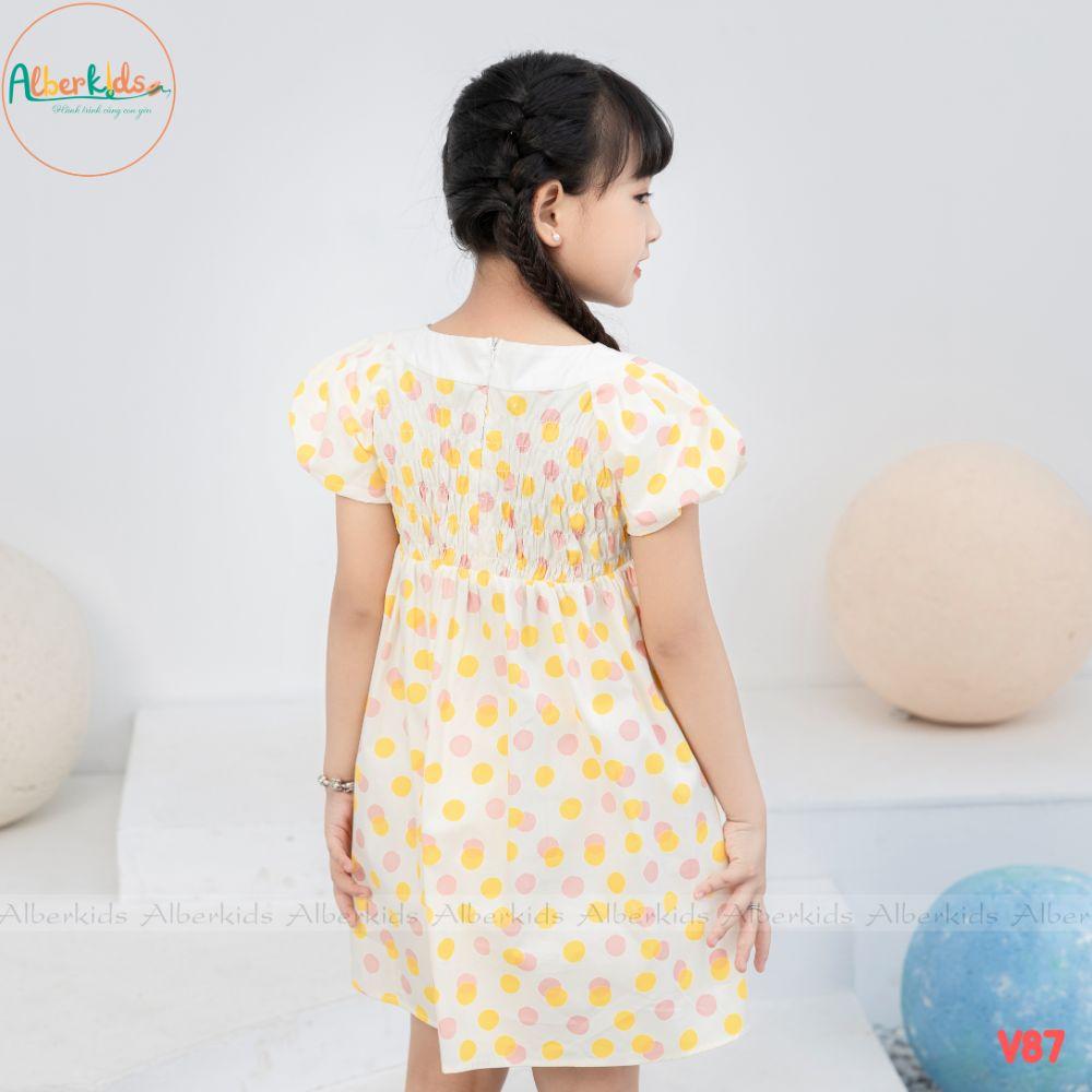 Váy cho bé gái ALBER KIDS hoạ tiết chấm bi xinh đẹp Vanila Dress cho trẻ em 2,3,4,5,6,7,8,9,10,11,12 tuổi