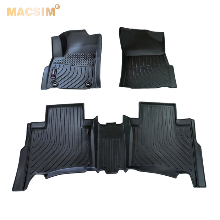 Hàng loại 2 Thảm lót sàn xe ô tô Toyota Fortuner/ Innova 2017-nay Nhãn hiệu Macsim chất liệu nhựa TPE