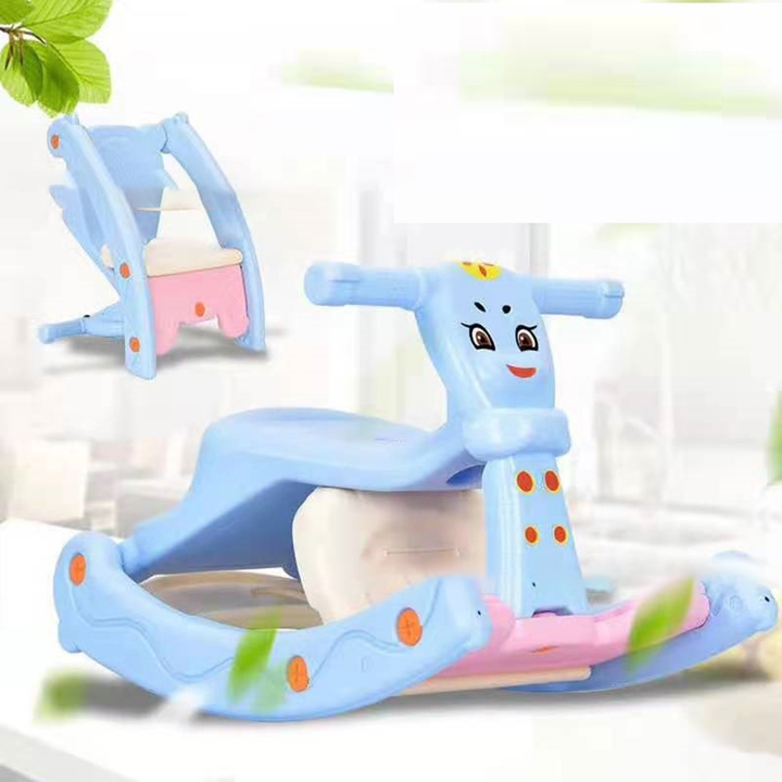 Bập bênh BABYWIN438 Bập bênh 2 trong 1 gấp lại thành ghế ăn dặm cho bé