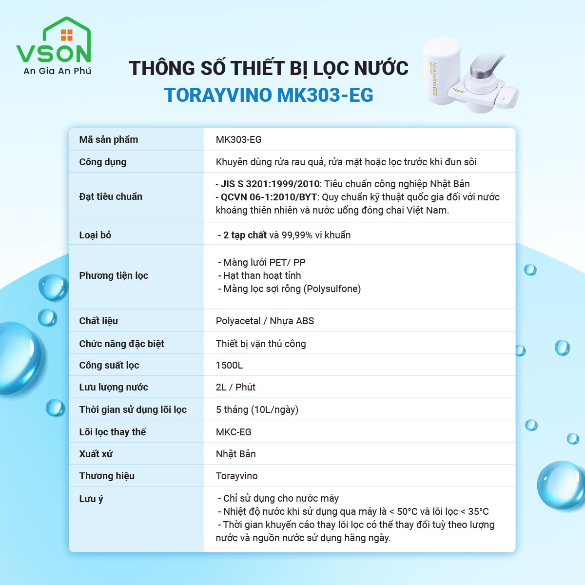 Thiết Bị Lọc Nước Tại Vòi Toray Torayvino MK303-EG - Hàng chính hãng