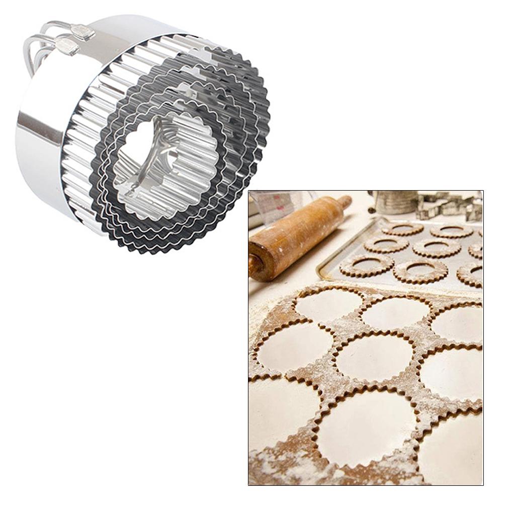 Set of 5 - Round Stainless Steel Cake Rings, Mousse and Pastry Baking Ring Mold Cutter Baking Mould Tools