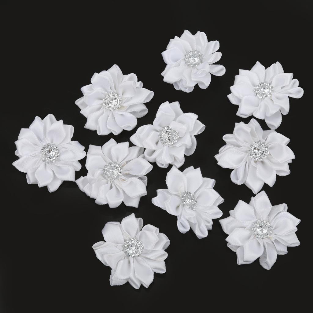 10pcs Satin Ribbon Flower Craft DIY Accessory Wedding Appliques Gift Packing