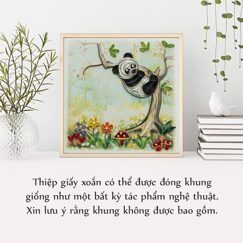 Thiệp Giấy Xoắn Động Vật - Gấu Trúc - NCC-A1506