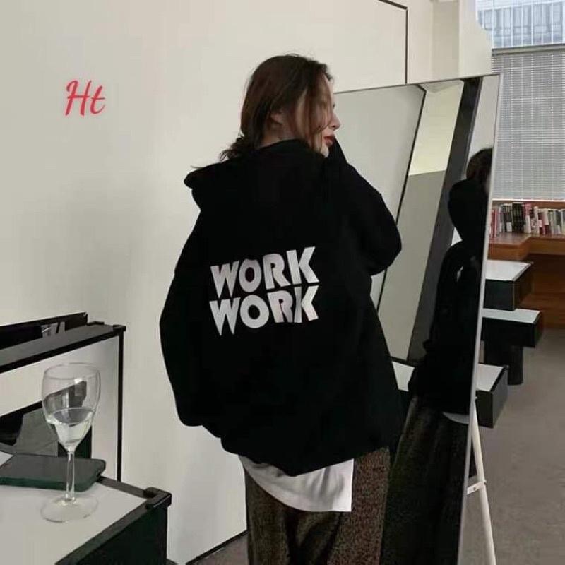 ÁO HOODIE NAM NỮ FORM RỘNG IN WORK CHẤT NGOẠI MỊN MỀM BAO ĐẸP CỦA KMG HÀNG MỚI TP0114