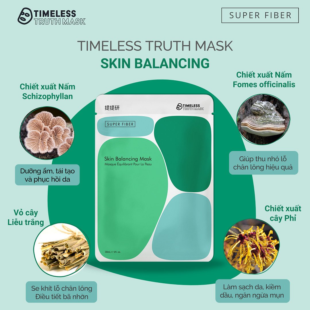 Mặt nạ Lụa Peptide se khít lỗ chân lông Timeless Truth Mask (Hộp 5 tấm x 30ml)