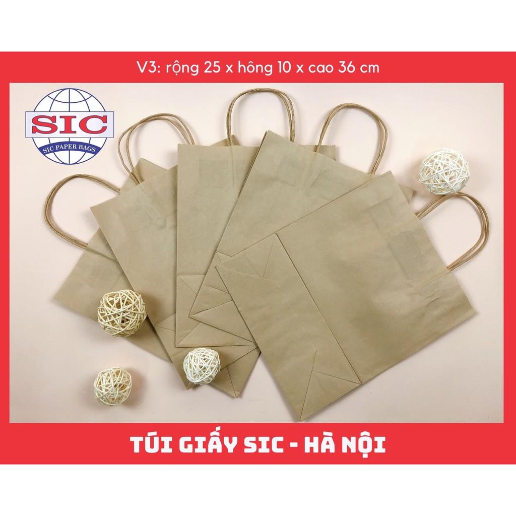 100 CHIẾC TÚI GIẤY KRAFT V3- 25x10x30 CÓ QUAI