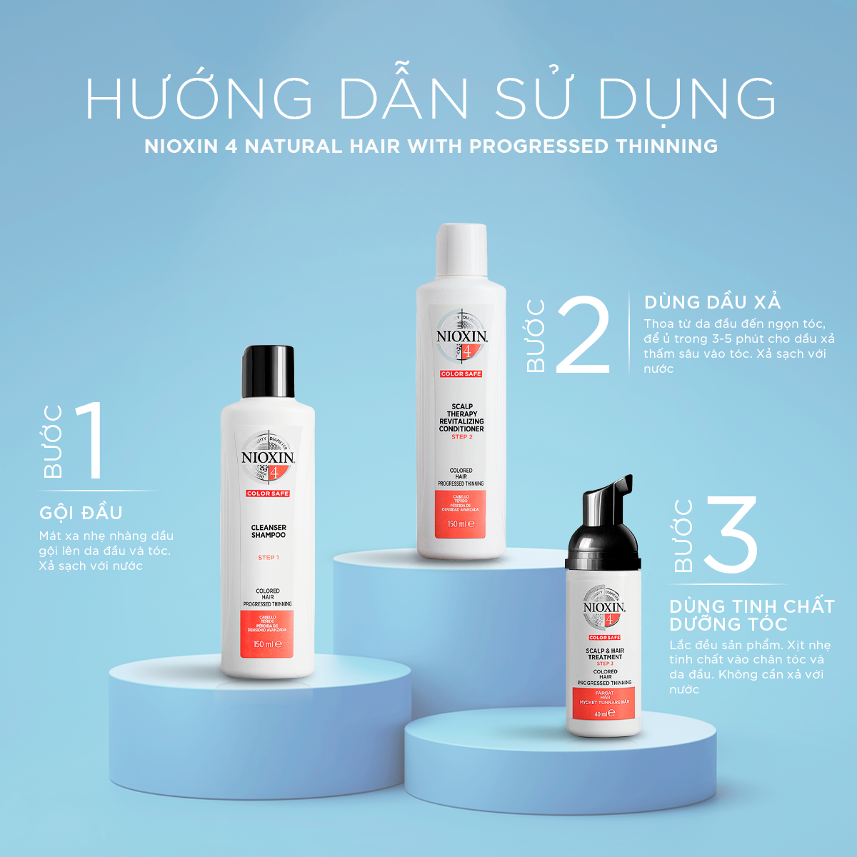 Tinh chất dưỡng tóc Nioxin chiết xuất thiên nhiên giúp bảo vệ tóc và da đầu, tăng độ dày của tóc