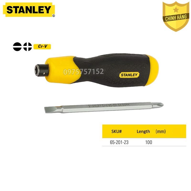 Tô vít 2 trong 1 đảo đầu có nam châm vĩnh cửu STANLEY 6x100mm, tua vít 2 đầu cao cấp thép Cr-V tay cầm chống va đập
