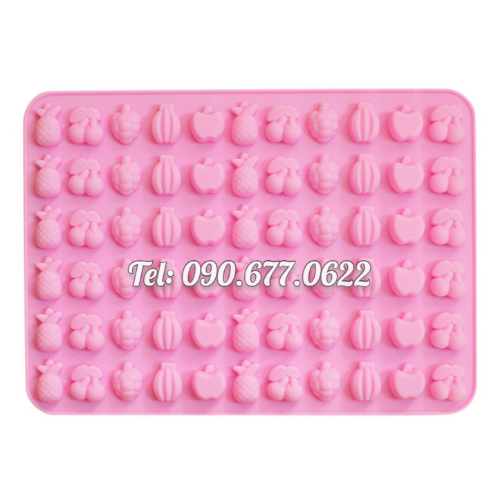 Khuôn silicone làm kẹo dẻo, socola, rau câu 66 hình trái cây - Mã số 1284