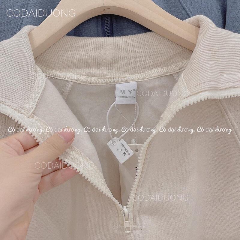 Áo nỉ cổ bẻ tay vạch