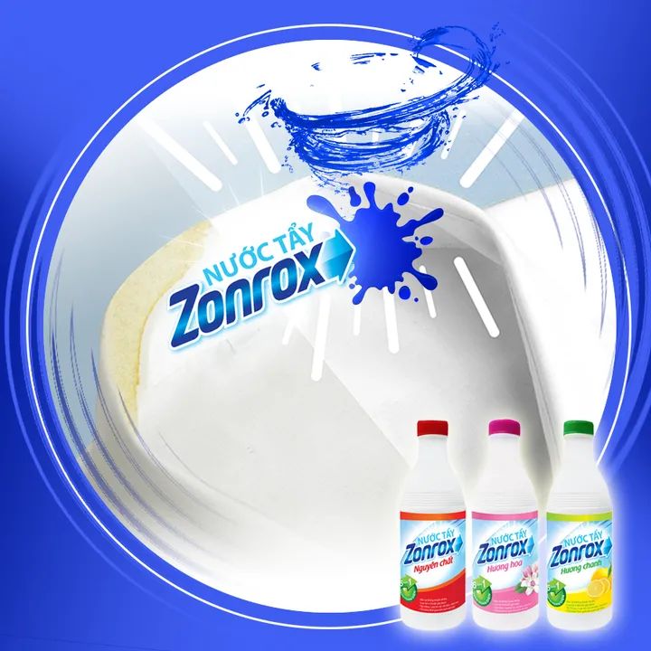 Nước tẩy trắng đa năng 6 in 1 - Zonrox 1 lít hương chanh