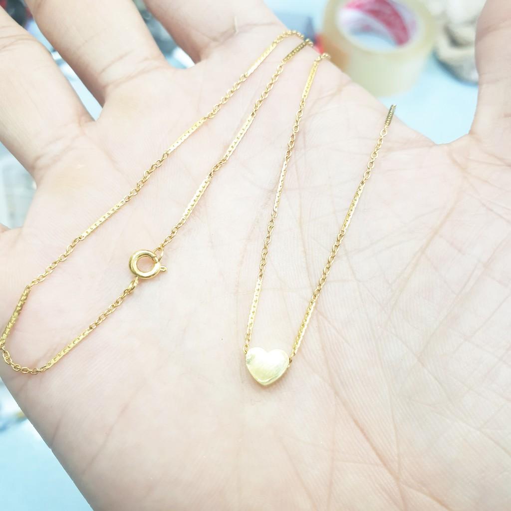 Dây Chuyền Trúc Nhỏ Trái Tim Titanium Cao Cấp-Dùng lâu dài tắm rửa thoải mái không đen