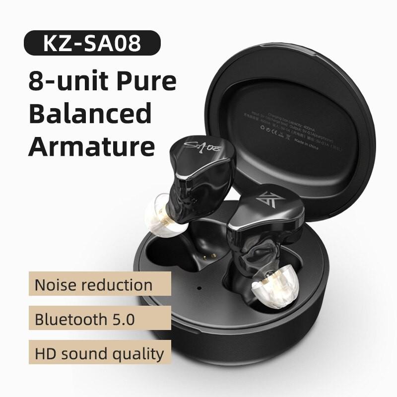 Tai nghe Bluetooth 5.0 KZ SA08 gaming nhét tai điều khiển cảm ứng 8BA - hàng chính hãng