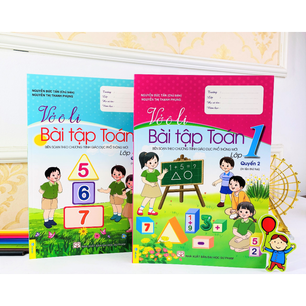 Sách - Combo Vở Ô Li Bài Tập Toán Lớp 1 - Biên soạn theo chương trình GDPT mới