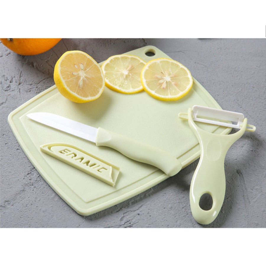 Bộ Dao nạo củ quả lưỡi xoay + Dao sứ Hàn Quốc MKF017 - Hàng Chính Hãng