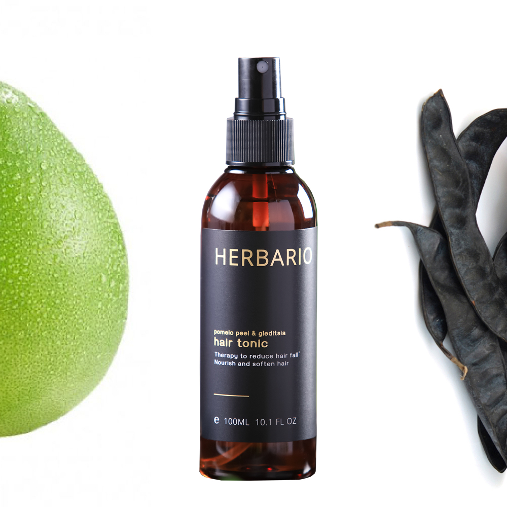 Nước dưỡng tóc Vỏ Bưởi & Bồ Kết Herbario 100ml giúp giảm rụng tóc kích thích mọc tóc nhanh