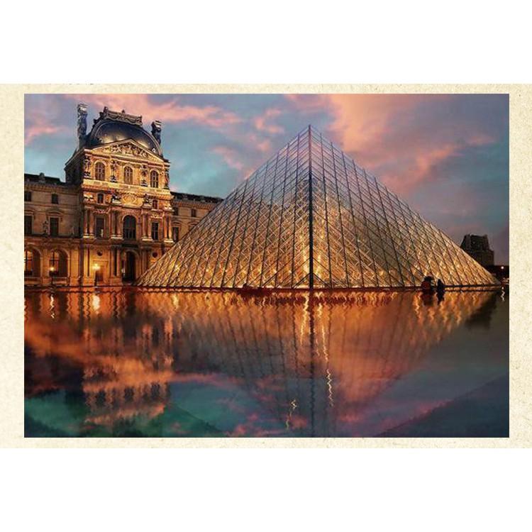 Mô hình giấy 3D - Led thư viện Pháp - The Louvre - (L517h)