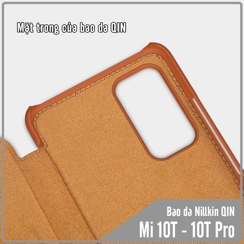 Bao da cho Xiaomi Mi 10T - Mi 10T Pro - Redmi K30S Nillkin Qin - Hàng Nhập Khẩu