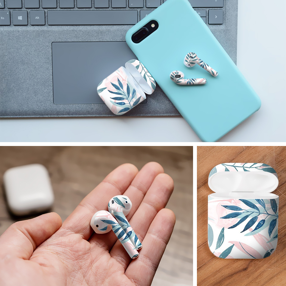 Miếng dán skin chống bẩn cho tai nghe AirPods in hình thiết kế - atk240 (bản không dây 1 và 2)