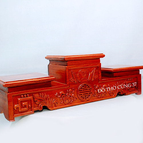 Tam Cấp Gỗ Gõ - Kê 3 Bát Hương thờ