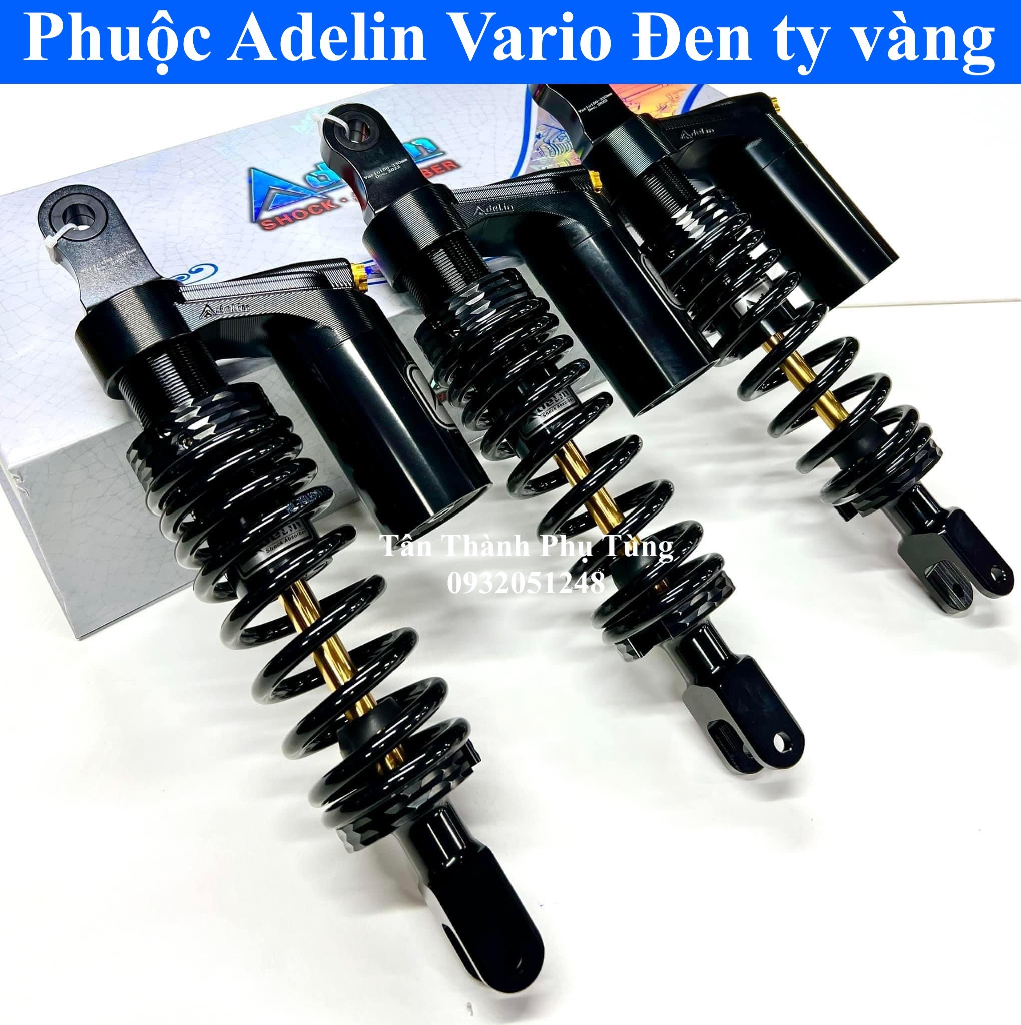 Phuộc Adelin dành cho Vario , Vairo 160 Đen ty vàng BH 1 năm