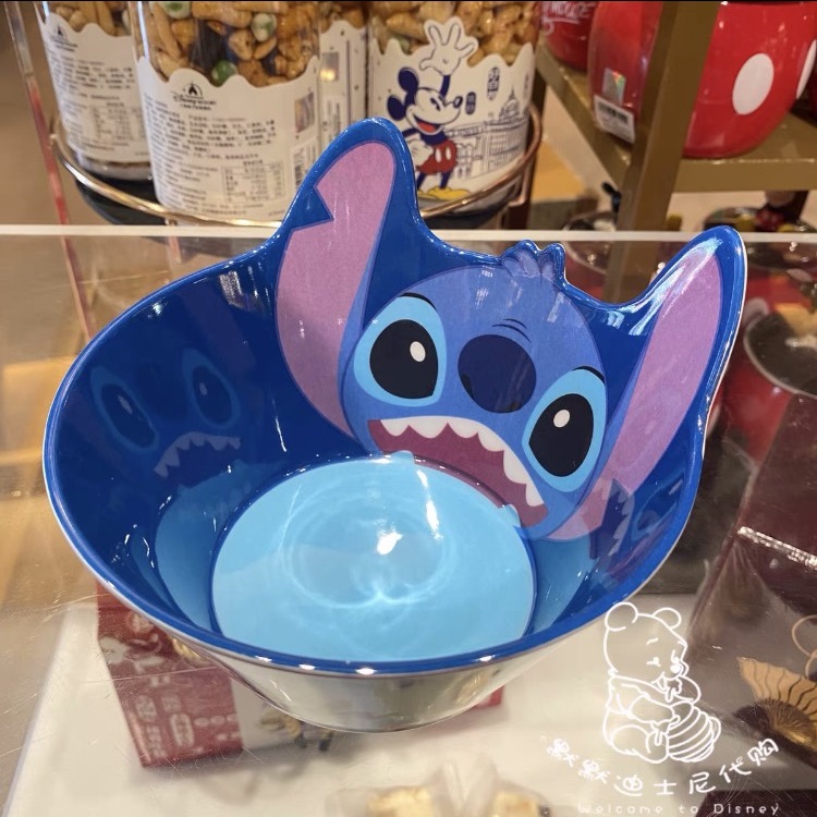 Chén ăn nhựa Melamine hình Stitch nổi 3D màu xanh đậm cho bé trai - 78VNDS2486