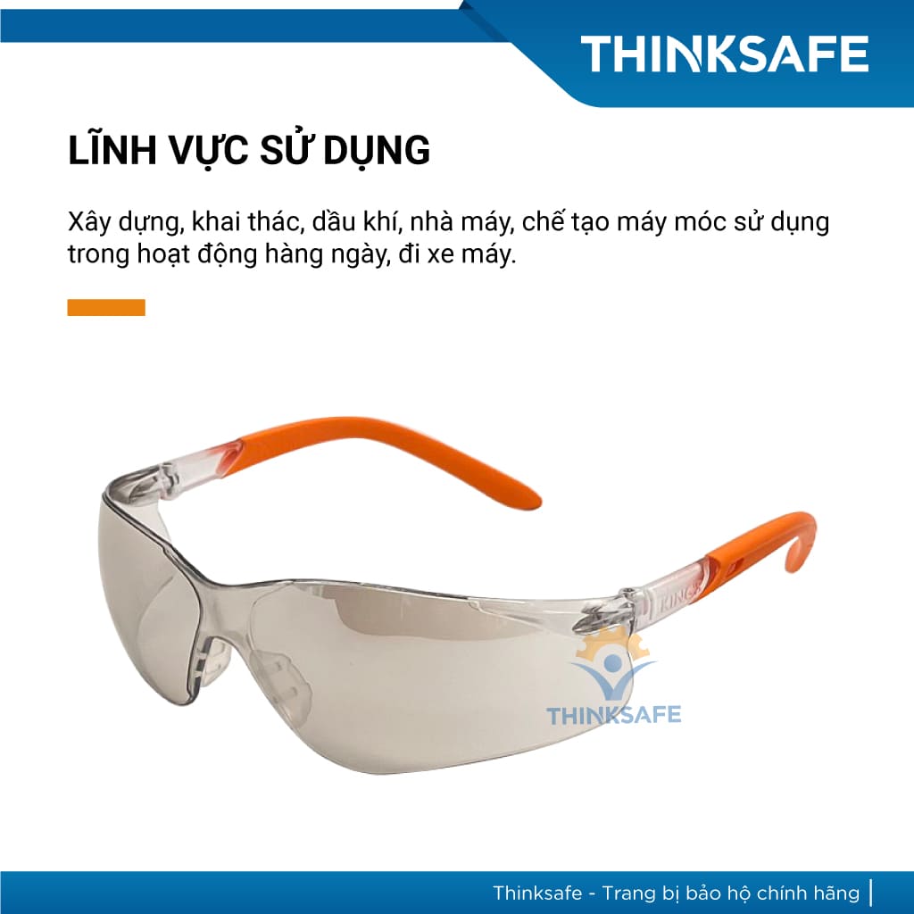 Kính bảo hộ King's Thinksafe, kính trắng chống bụi đi đường, che mặt đa năng, chống tia uv, nhập khẩu chính hãng KY2223