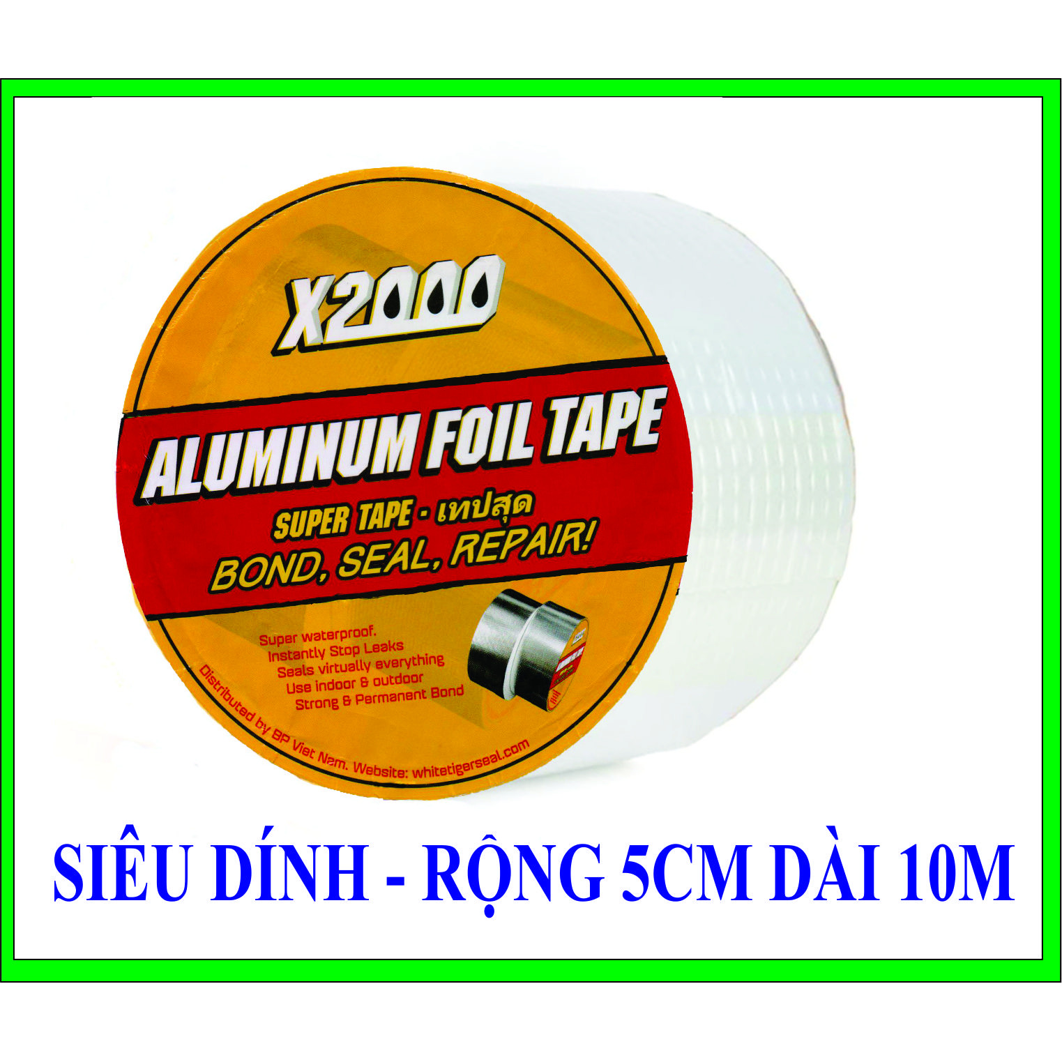 Băng keo x2000, chống thấm tường  nhà, mái tôn, dán bạc tôm, bể nước, phao bơi......đa năng trên mọi chất liệu khổ 5cm x 10m