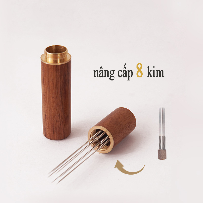 Dụng Cụ Đánh Tơi Bột Cà Phê Có Nắp Đậy Với 8 Kim